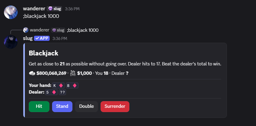 Blackjack game