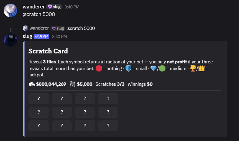 Scratch game